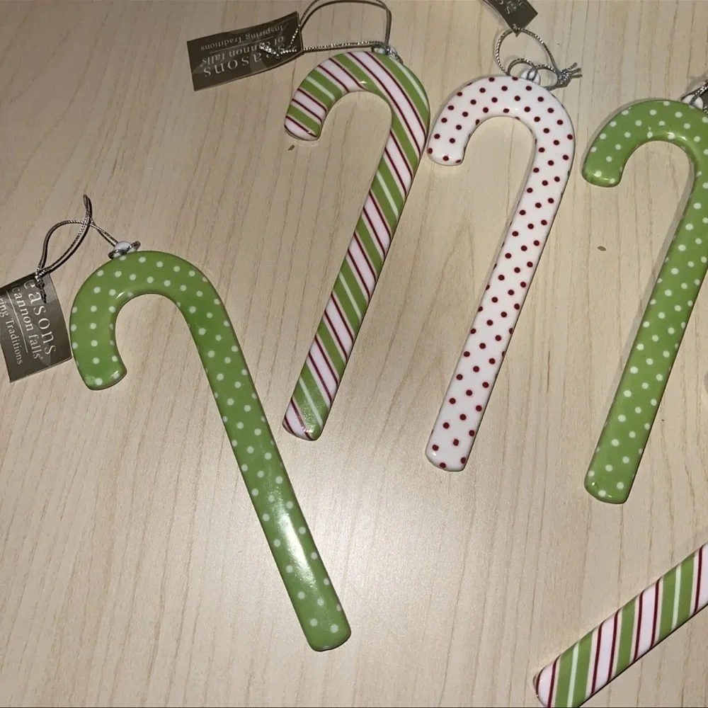 seasons of cannon falls ornaments lot of 5 candy canes